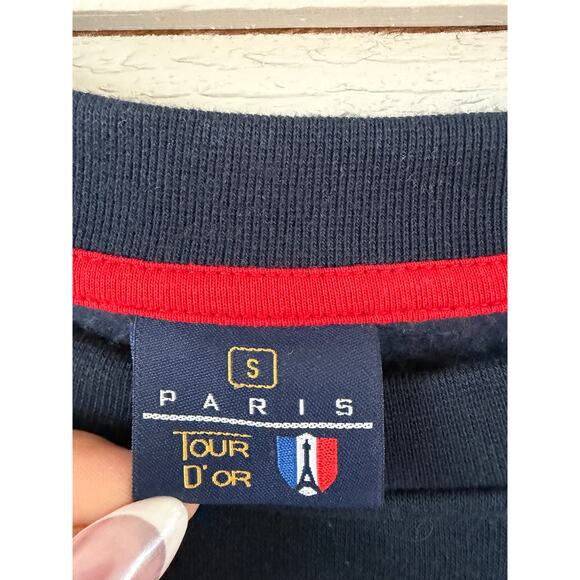 Paris France Colorblock Sweatshirt – Navy White Red – Made in Europe – Size Smal - Picture 6 of 9